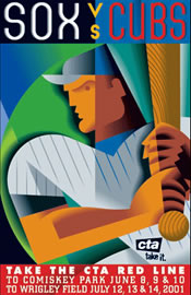 2001 CTA Red Line Crosstown Classic poster by Steve Musgrave