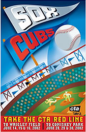 2002 CTA Red Line Crosstown Classic poster by Steve Musgrave